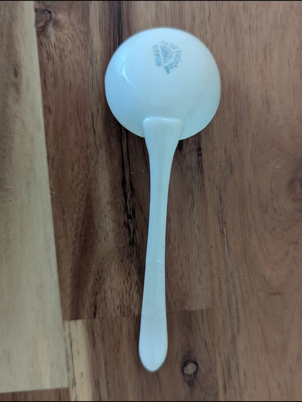 Nippon Hand Painted Porcelain Condiment Spoon Mayonnaise Ladle Rising Sun